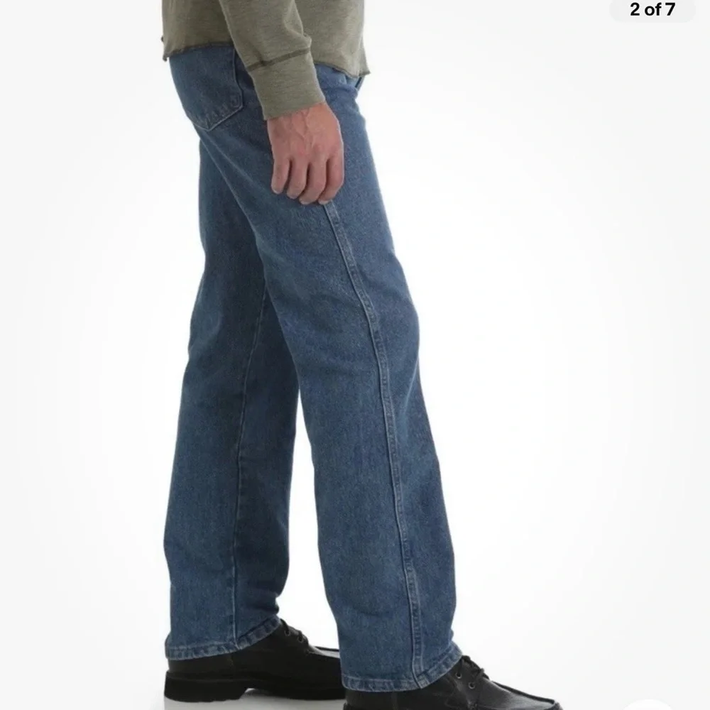 Rustler Wrangler Men's Straight Leg Jeans 100% Cotton Medium Wash 29 x 31 Cowboy - Picture 2 of 11